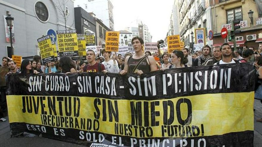 Una de las manifestaciones convocadas por el colectivo 'Juventud Sin Futuro'.