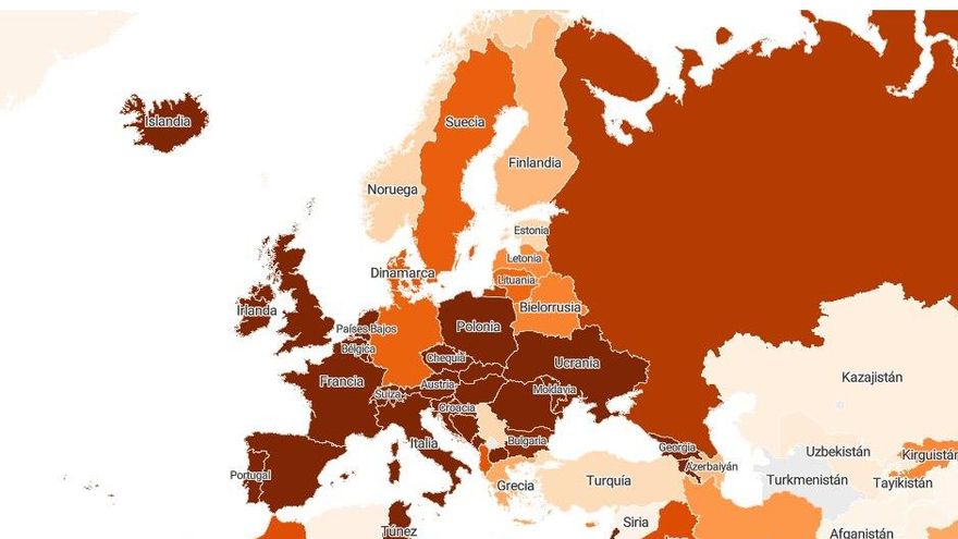 Mapa Europa casos