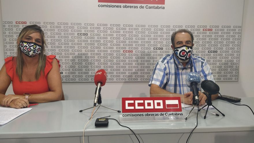 Rueda de prensa de los representantes de CCOO Carlos Ateca y Silvia Solar para informar sobre movilizaciones en el sector de la dependencia.