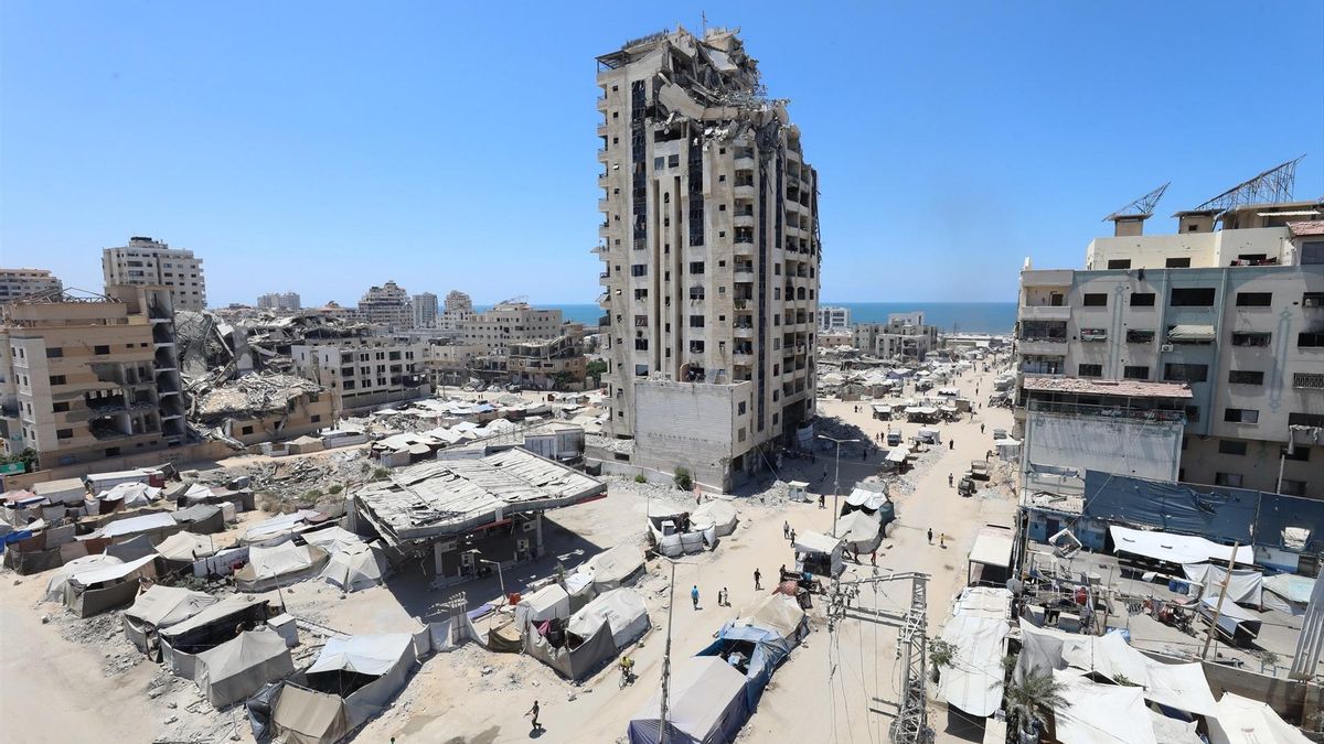 Tiendas de desplazados en Ciudad de Gaza, el 4 de agosto de 2025.