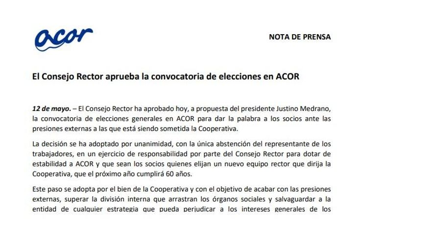 La azucarera Acor convoca elecciones tras las informaciones publicadas por elDiario.es