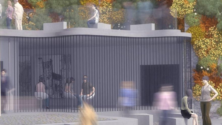 Simulación infográfica del nuevo anexo al palacete de Cortiguera.