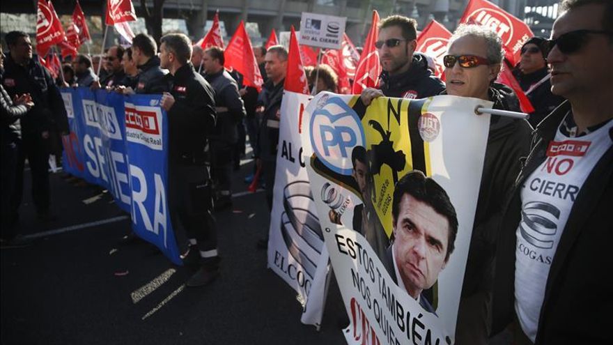 Manifestación de trabajadores de Elcogas