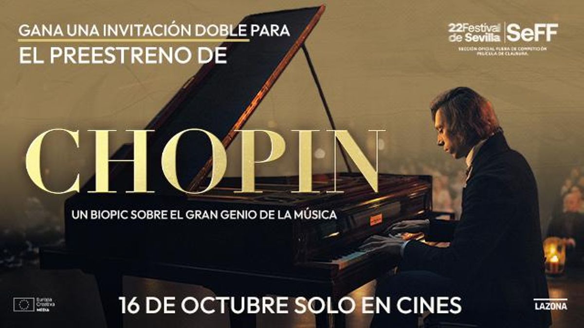 Entradas dobles gratis para el preestreno de Chopin en Barcelona y Madrid