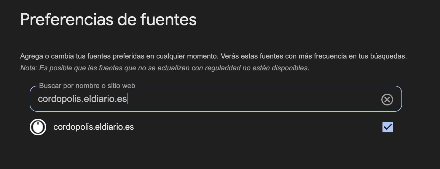 Preferencia de fuentes