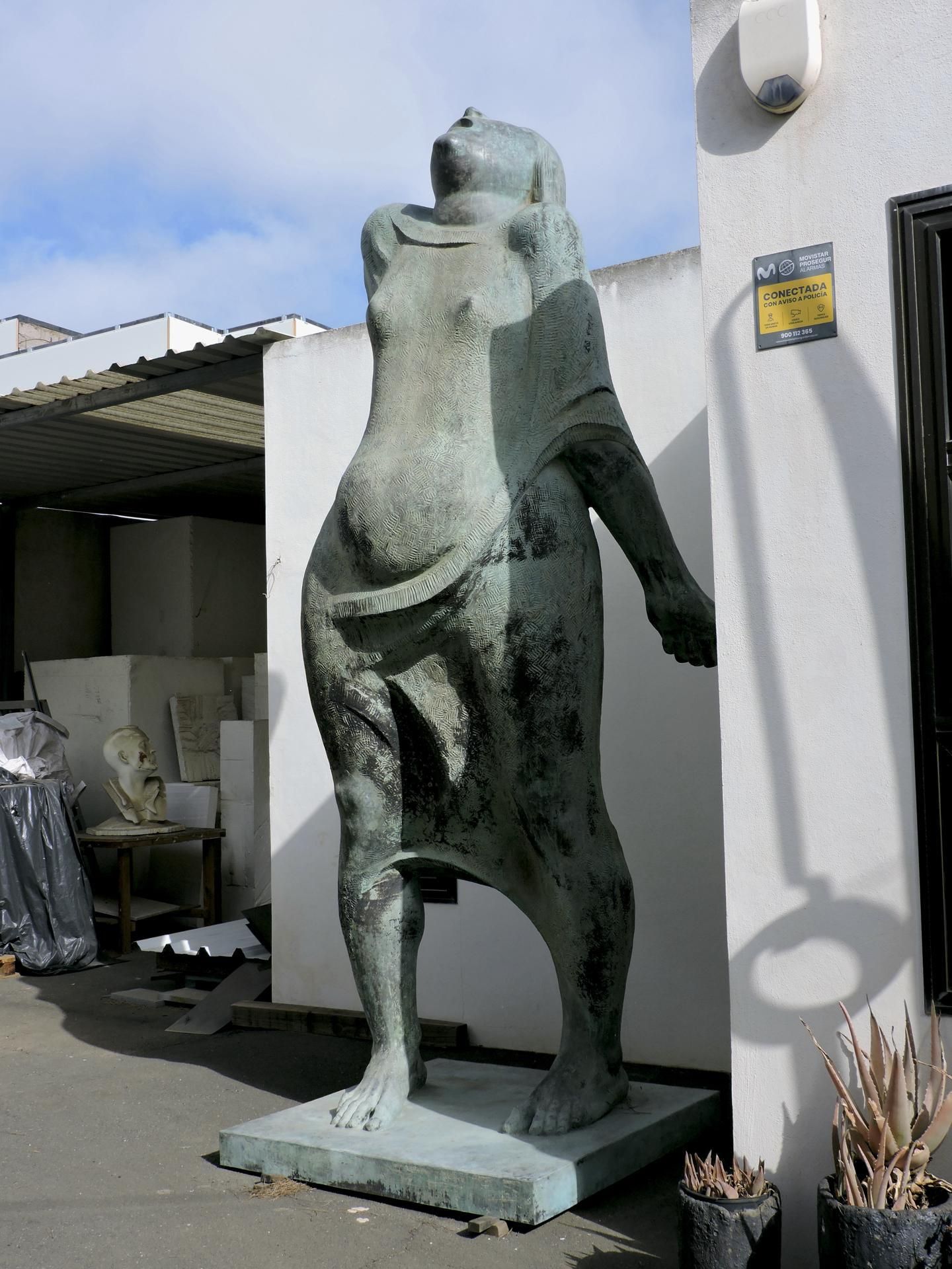 La escultura 'El Griito', de Manuel Bethencourt Santana, espera su recogida en el taller el Bronzo desde hace 13 años.