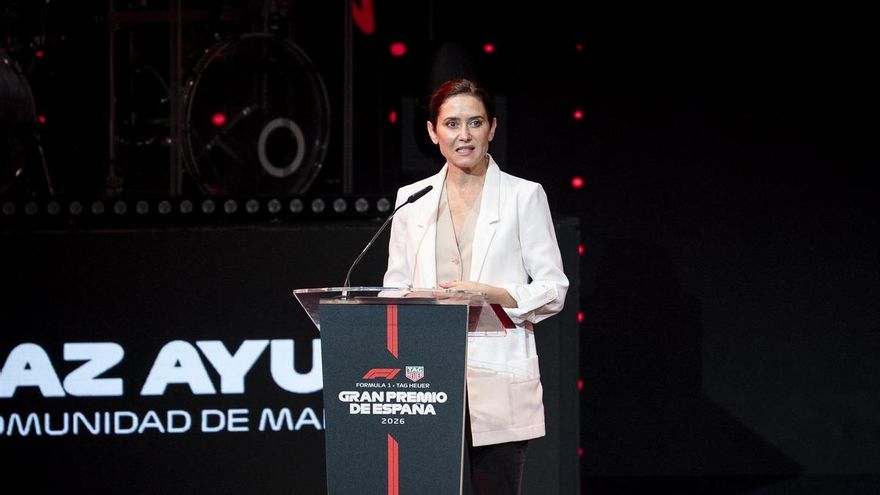 Isabel Díaz Ayuso durante la presentación del circuito de Madring de Fórmula 1 en IFEMA el 16 de junio de 2026, en Madrid, España.