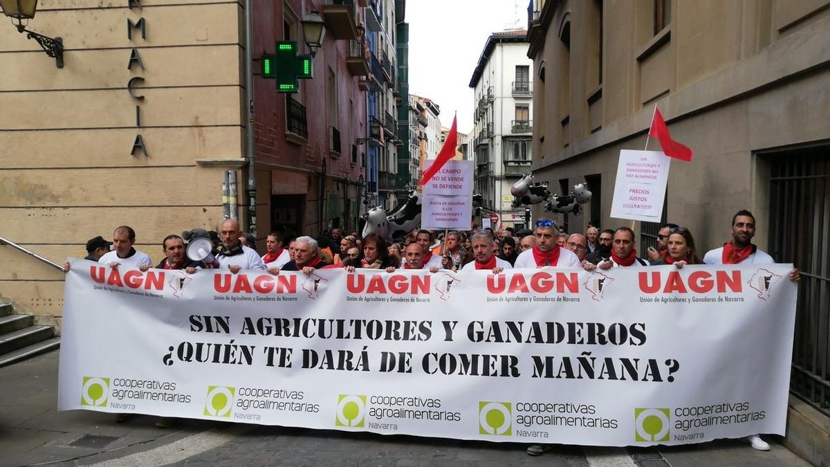 Agricultores y ganaderos reivindican en Pamplona "precios dignos en origen" y destacan que "el campo no va a parar"