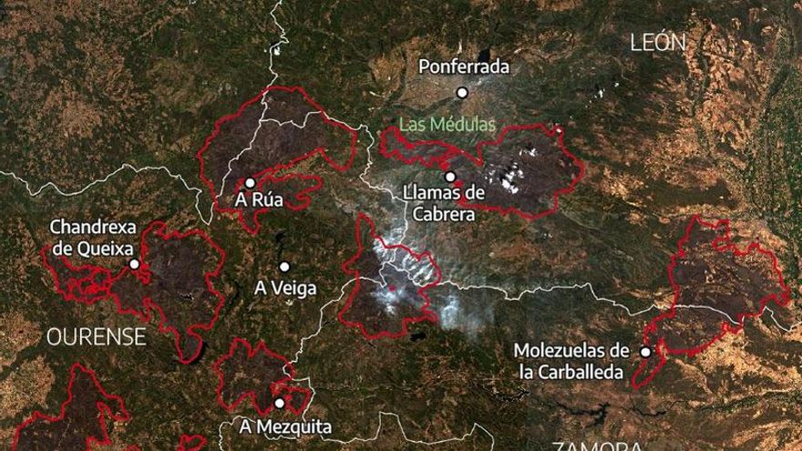 Así ardió el noroeste peninsular: diez días de incendios vistos desde el espacio