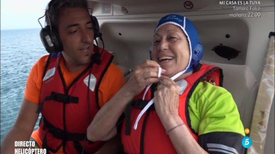 Mayte Zaldívar y Fernando antes de saltar