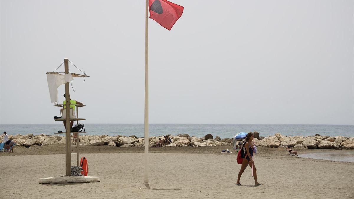 Bandera roja y cerrado al baño en seis playas de Málaga por la aparición de la bacteria 'E. coli'