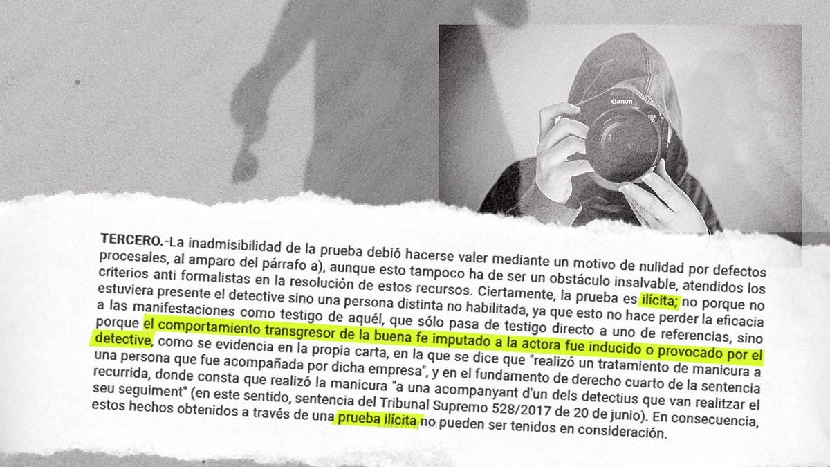 Despido nulo y 7.500 euros para una trabajadora porque un detective reunió pruebas contra ella de forma "ilícita"