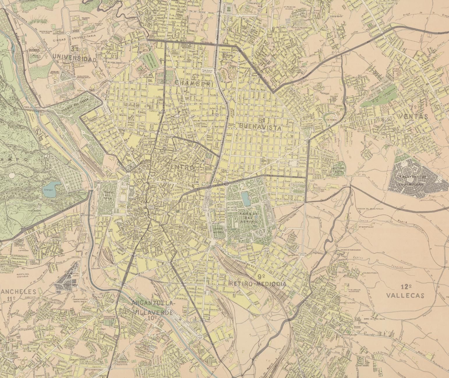 Plano de Madrid al final del proceso de anexión