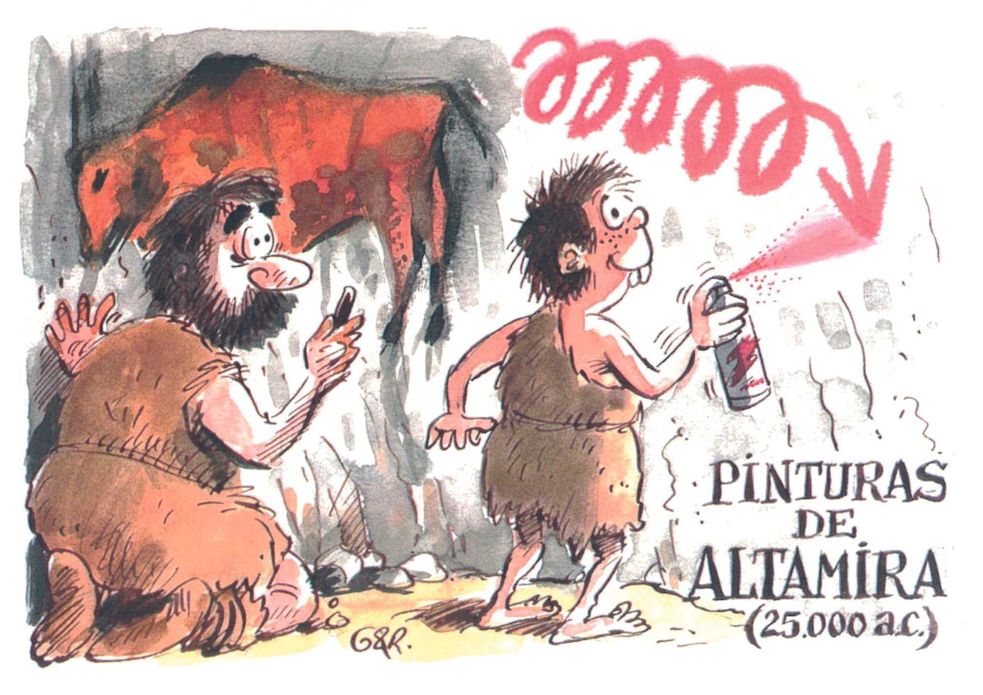 Postal de la Cueva de Altamira