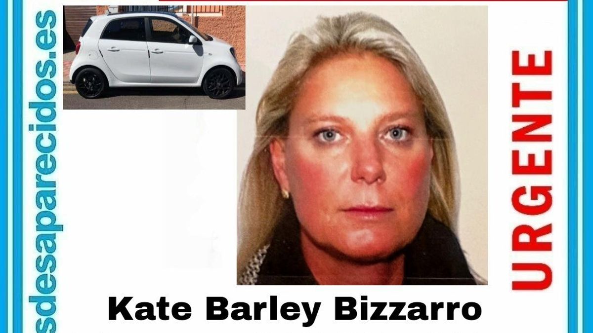 Cartel que informa de la desaparición de Kate Barley Bizarro en Tenerife