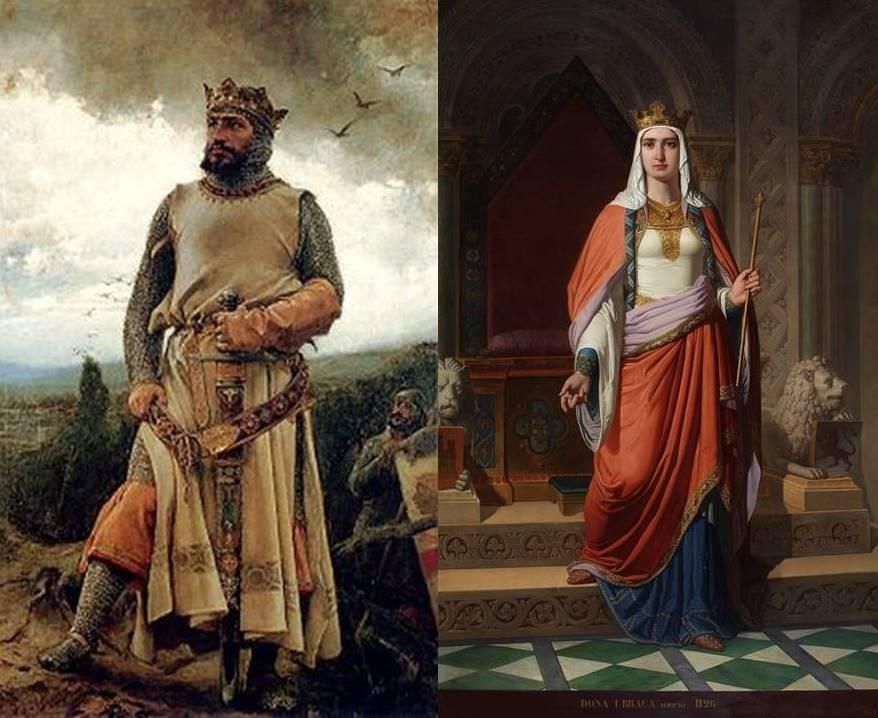 Dos cuadros decimonónicos de Alfonso de Aragón y Urraca de León.