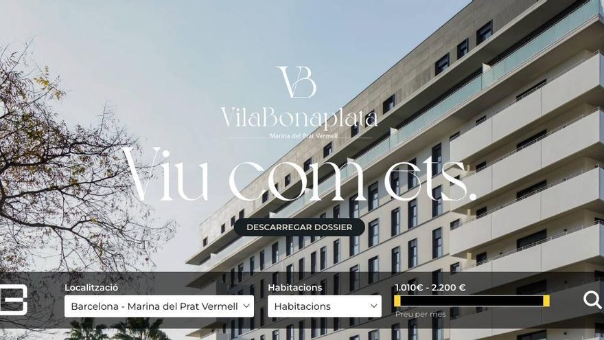 Imagen de la web de la promoción Vila Bonaplata