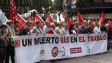 Imagen de archivo de una manifestación contra la siniestralidad laboral.