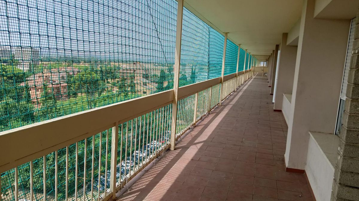 Las obras de la fachada paralizadas.