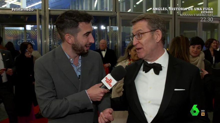 'El Intermedio' vaciló a Feijóo por su lapsus con los Oscars y lanzó preguntas mordaces a otros famosos en los Goya