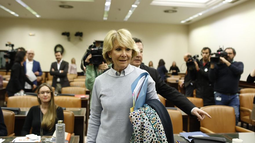 Esperanza Aguirre tras una comparecencia en el Congreso