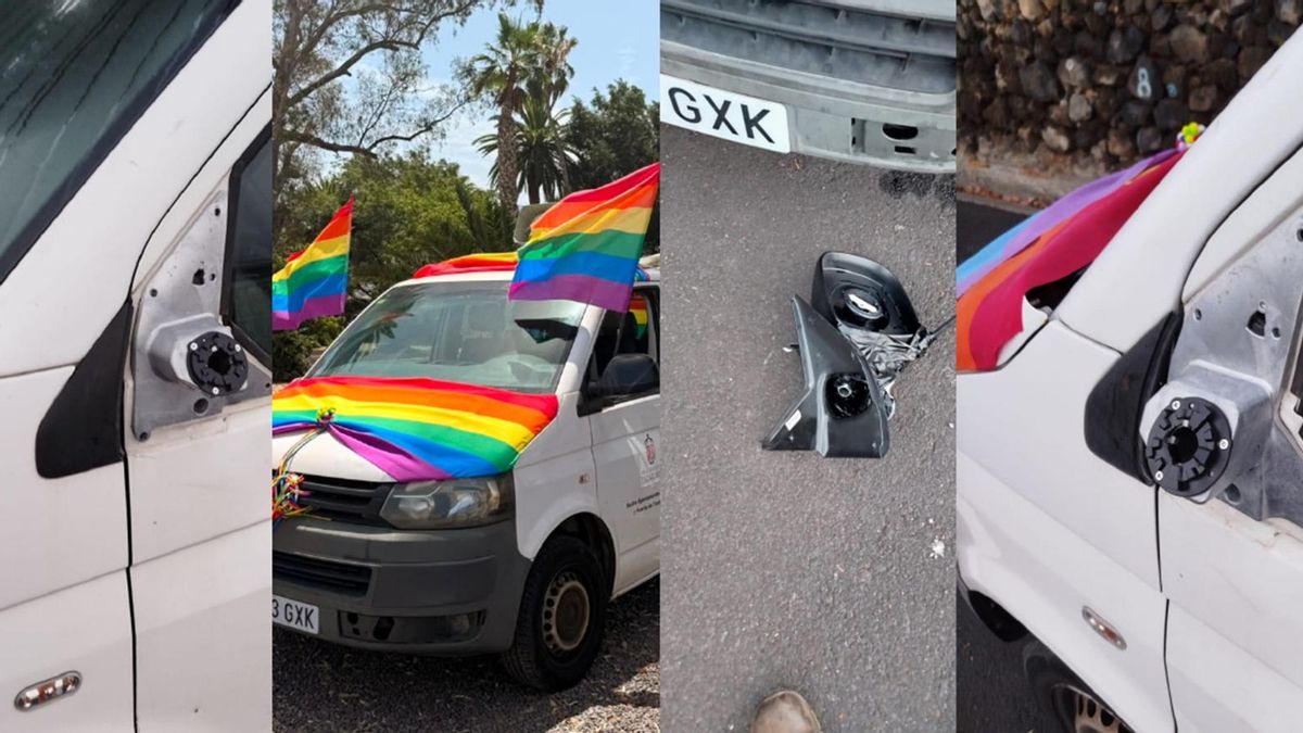 Revientan el vehículo municipal de anunciaba el ‘Orgullo’ en La Palma