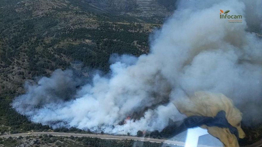Tres incendios forestales declarados en Guadalajara, Ciudad Real y Toledo escalan a nivel 1