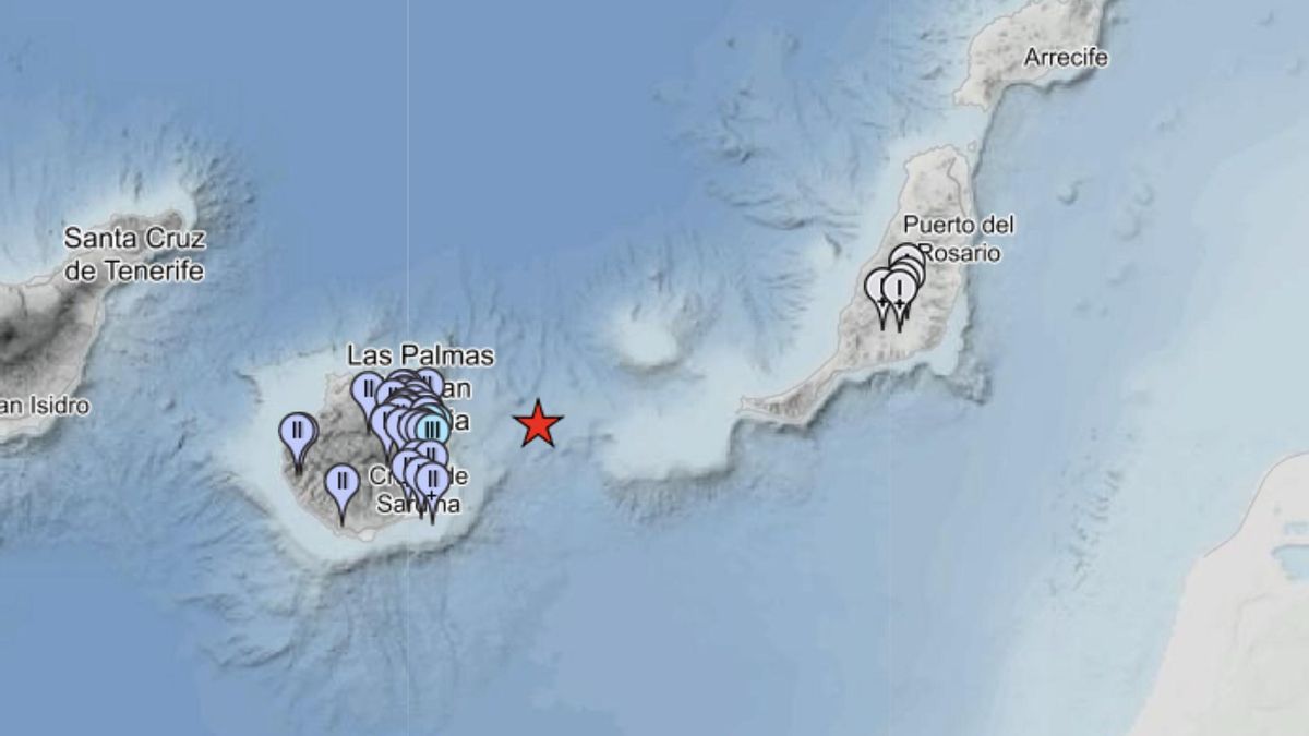 Registrado un terremoto de magnitud 3,9 al este de Gran Canaria sentido en también en Fuerteventura