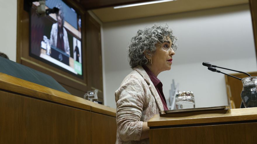 La consejera de Cultura y Politíca Lingüística y también vicelehendakari primera, Ibone Bengoetxea, este viernes en el Parlamento Vasco