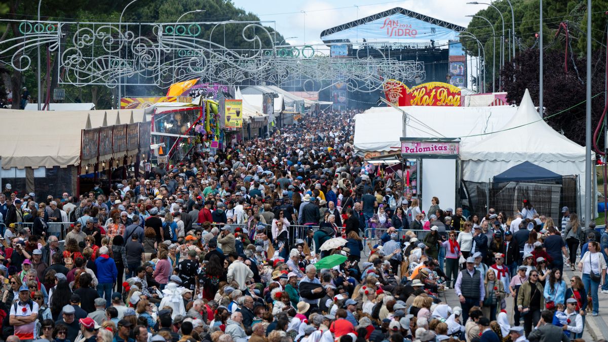 Vista de la Pradera de San Isidro durante la celebración de las fiestas de 2024