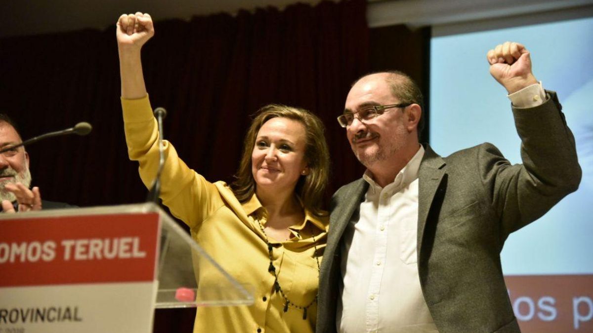 Mayte Pérez y Javier Lambán, en enero de 2018.
