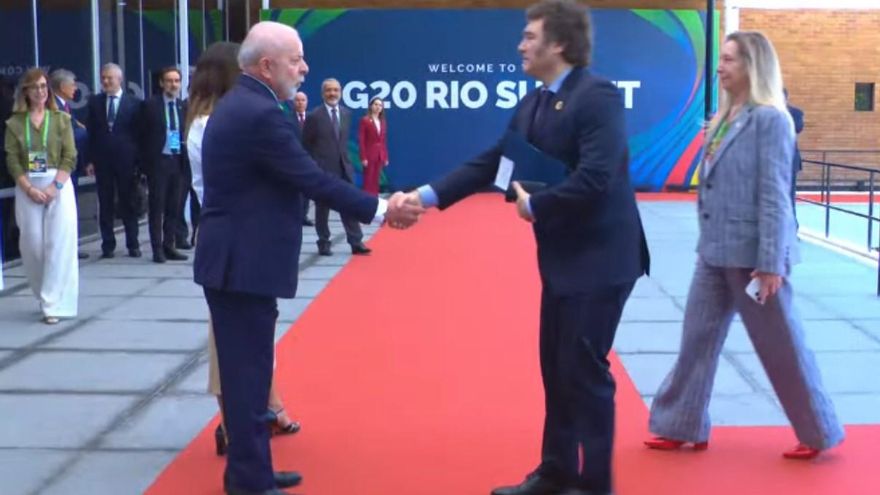 Milei recibe un frío saludo de Lula en el inicio de la cumbre del G20 en Brasil, en la que se reunirá con Xi Jinping y la directora del FMI