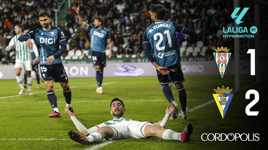 El Córdoba CF paga muy cara su desconexión y cae derrotado en el derbi ante el Cádiz CF
