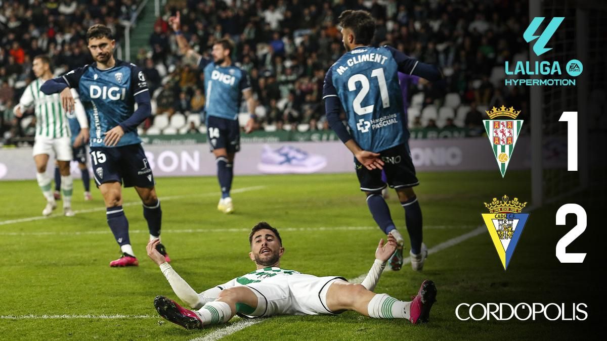 El Córdoba CF paga muy cara su desconexión y cae derrotado en el derbi ante el Cádiz CF