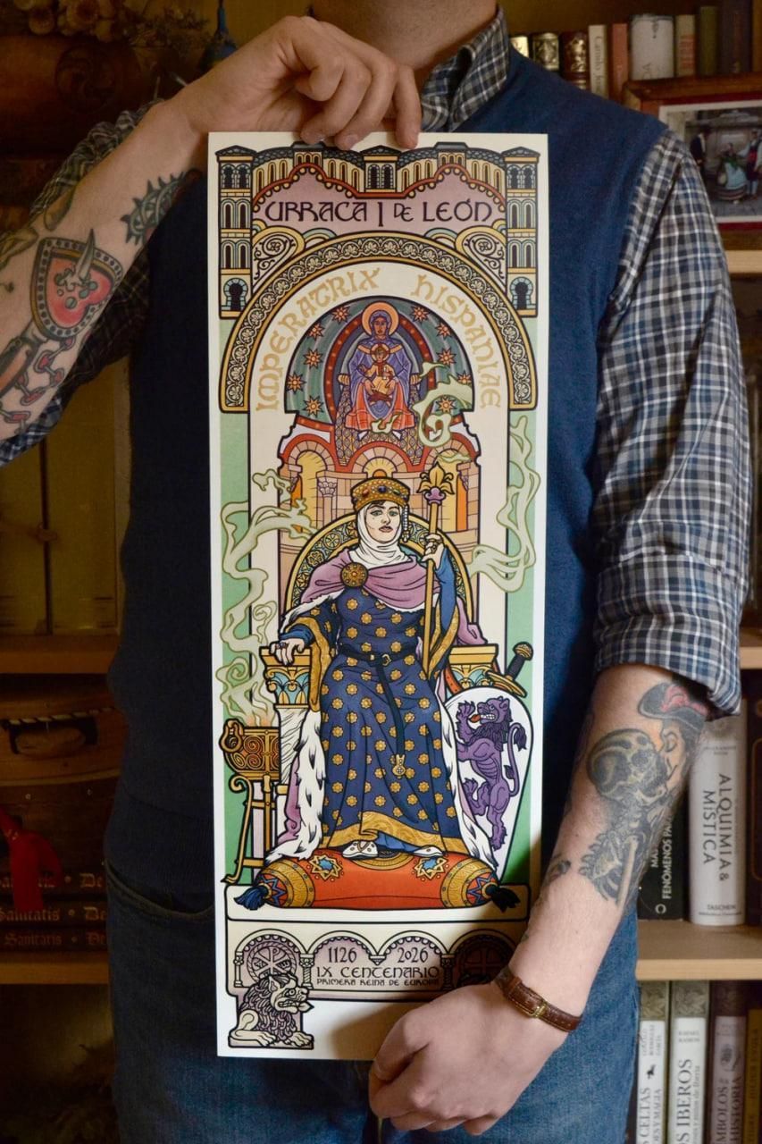 El póster de la Reina Urraca I de León de Ricardo Escobar, que firma como 'Don Recaredo'.