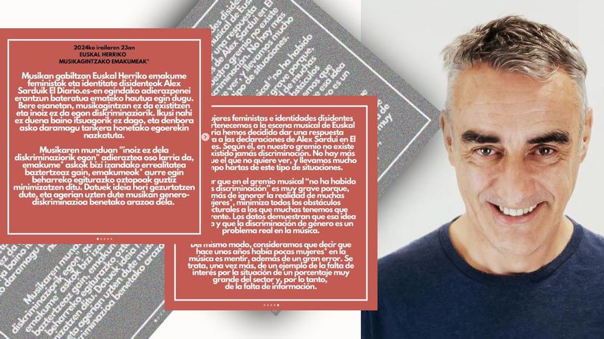 Más de 150 músicas vascas denuncian las palabras de Alex Sardui, de Gatibu: "La discriminación de la mujer es un problema real"