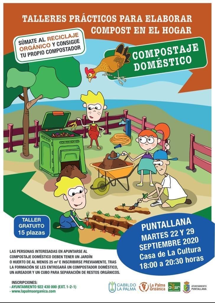 Cartel de los talleres  para elaborar compost en el hogar