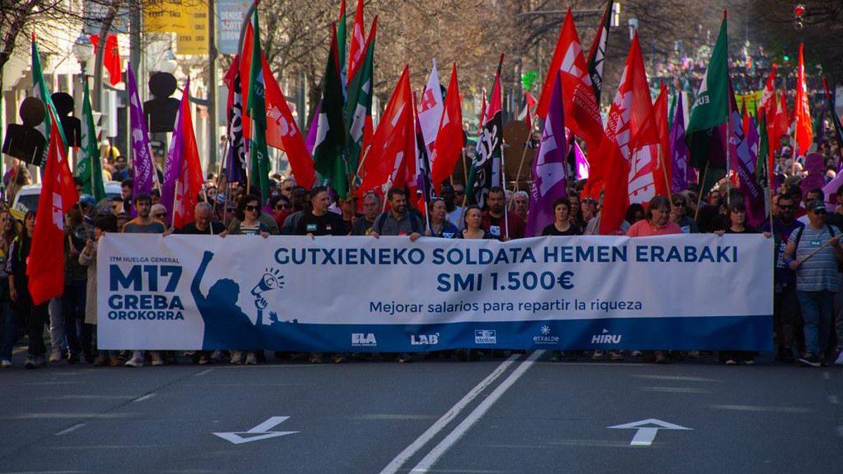 La negociación del SMI vasco vuelve a la casilla de salida tras la huelga general: los sindicatos citan de nuevo a la patronal