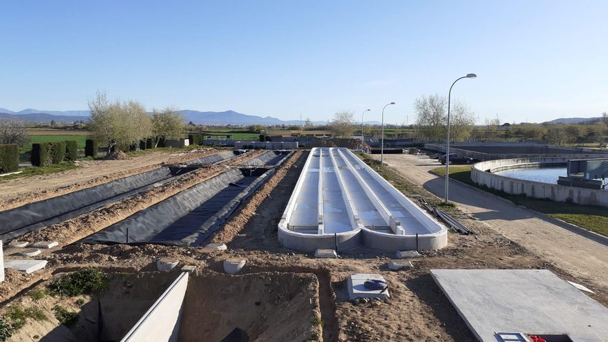 Las instalaciones en construcción del proyecto Intext, en la depuradora de Talavera de la Reina, Toledo.