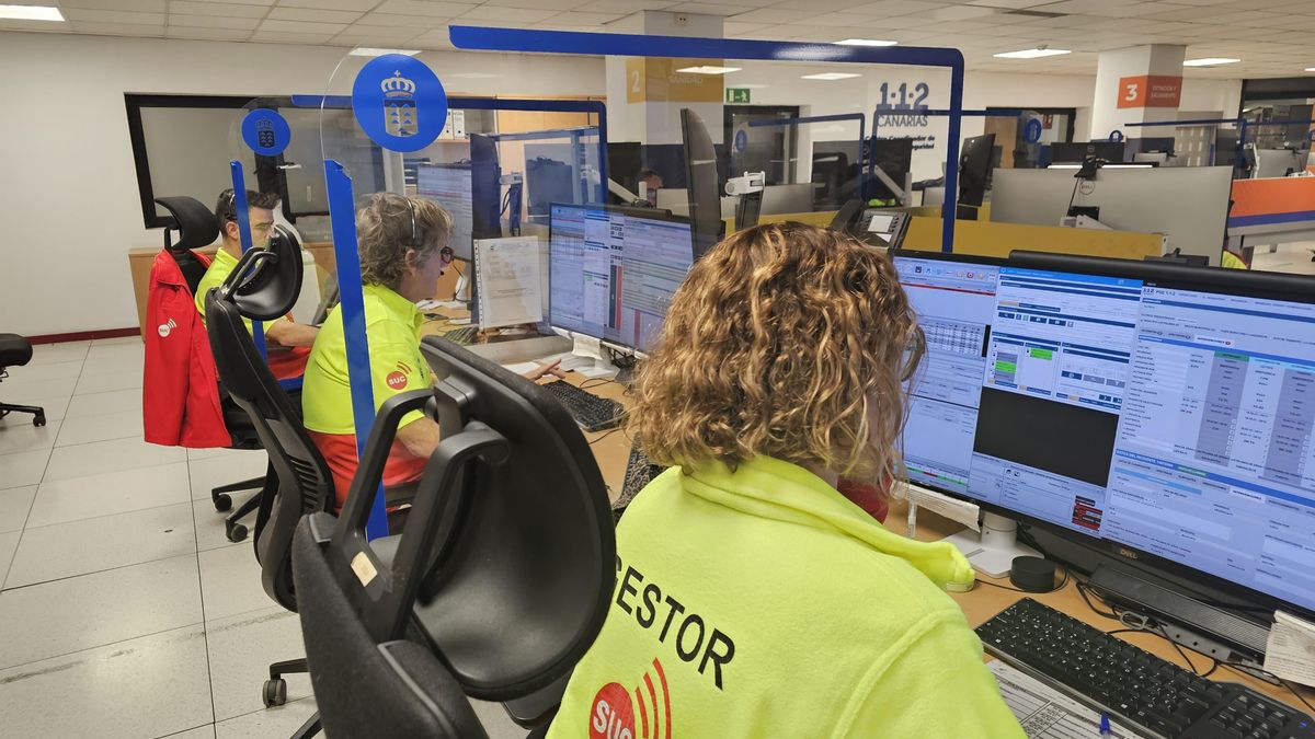 Sala operativa del 1-1-2 en Canarias.