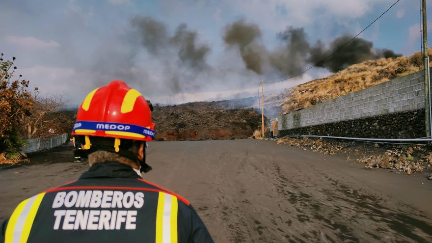 Bombero de Tenerife, en La Palma