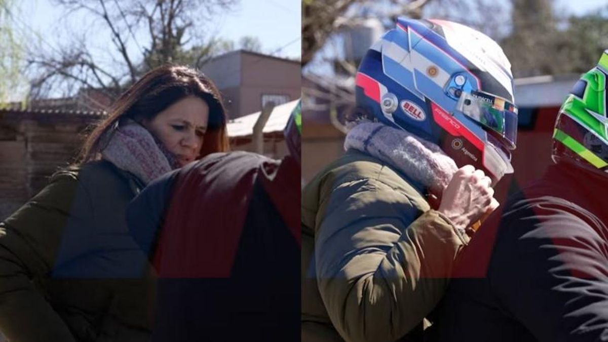 La madre de Colapinto, Andrea Trofimczuk, fue a votar en moto y con un curioso casco