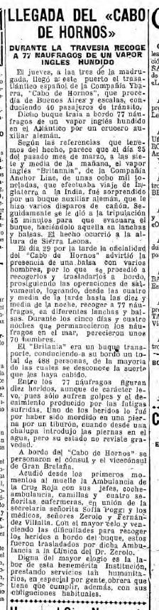 Noticia en el periódico 'El Día' del 4 a de abril de 1941.