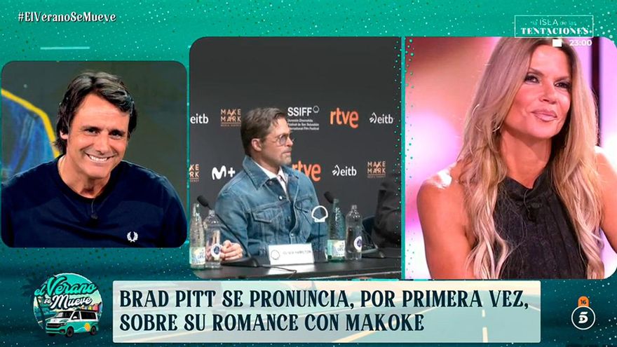 Telecinco pregunta a Brad Pitt por su supuesto romance con Makoke y desata las risas en plató: "¡Maravilloso!"