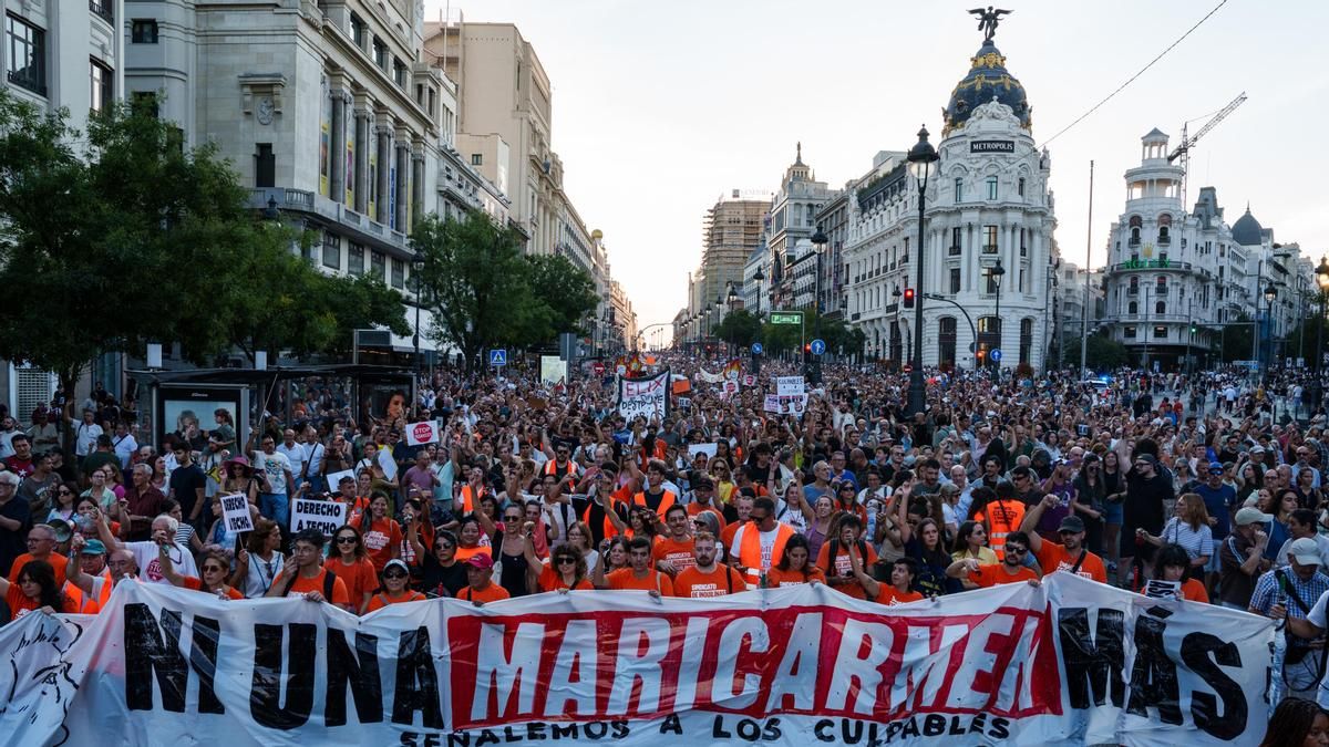 Manifestación en apoyo a Maricarmen, este sábado en Madrid.