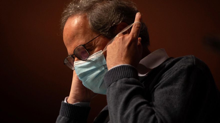 La Fiscalía reclama 30.000 euros a Torra por su "ostentosa" negativa a retirar la pancarta de los presos