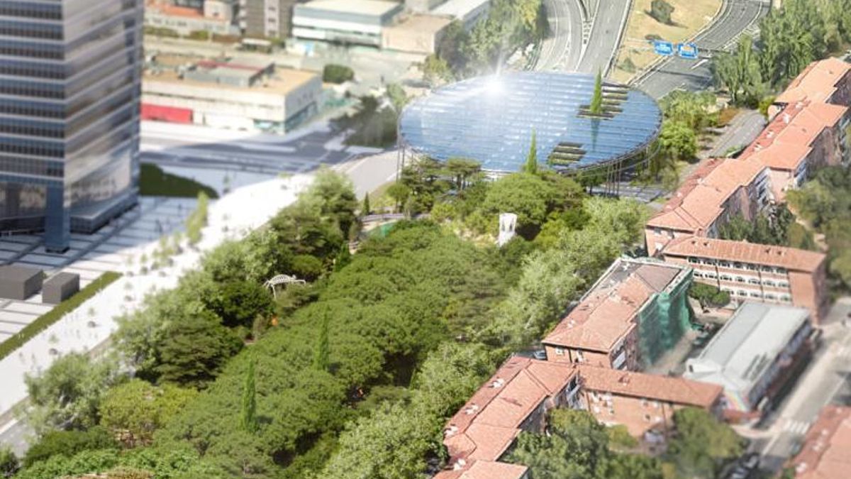 Detalle de la recreación de la pérgola