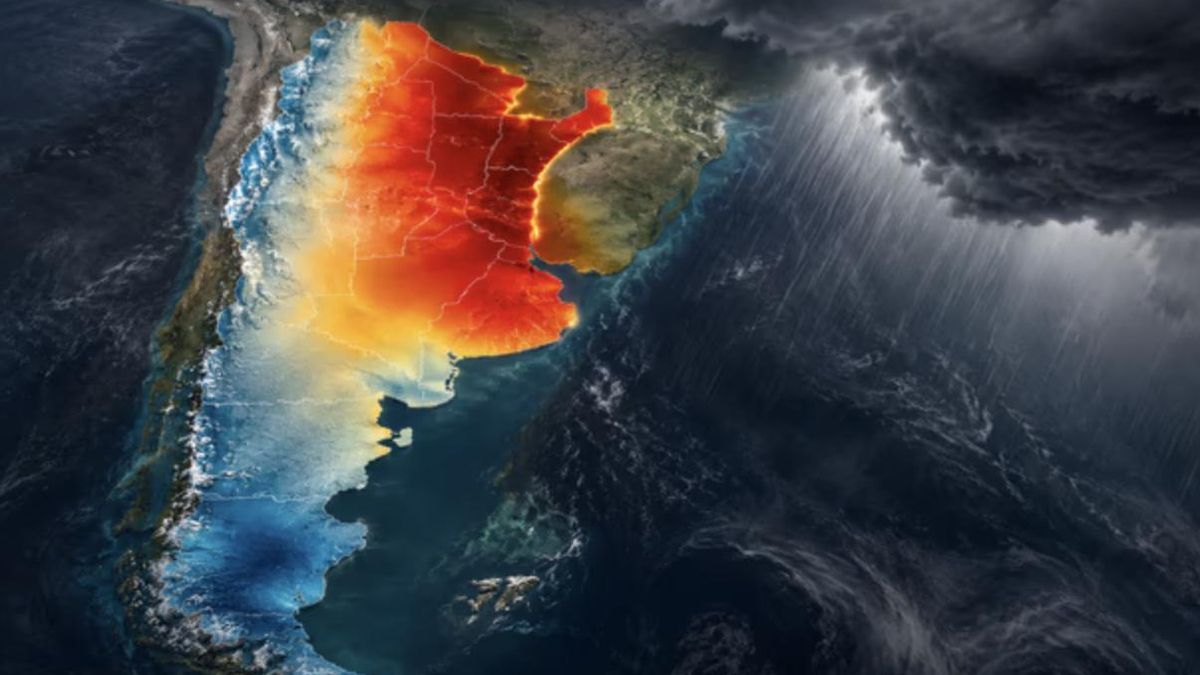El mapa de calor, con las zonas en donde pegaría El Niño en Argentina.