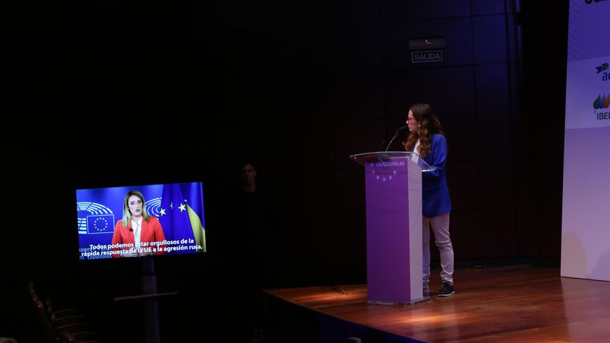 Roberta Metsola, presidenta del Parlamento Europeo, interviene telemáticamente en el encuentro de elDiario.es sobre Fondos Europeos