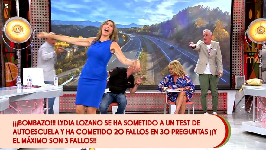 20 de 30 preguntas falladas: 'Sálvame' expuso el "peligro al volante" que puede ser Lydia Lozano